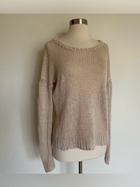 Ralph Lauren Sweaters - Ralph Lauren Cream Knit Open-Weave 100% Italian Linen Sweater.